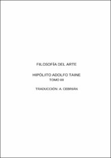 Portada Filosofía del arte. Tomo III