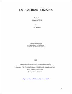 Portada La realidad primaria : según los Shiva Sutras