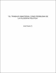 Portada El trabajo inmaterial como problema de la filosofía política