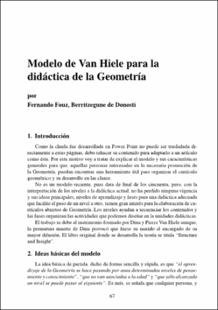 Portada Modelo de Van Hiele para la didáctica de la geometría