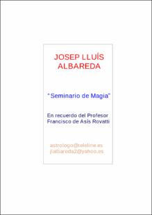 Portada Seminario de Magia : En recuerdo del Profesor Francisco de Asís Rovatti