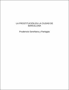 Portada La prostitución en la ciudad de Barcelona