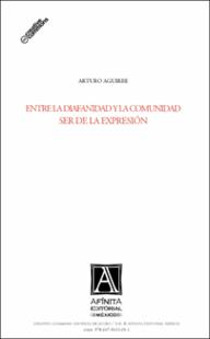 Portada Entre la diafanidad y la comunidad : Ser de la expresión