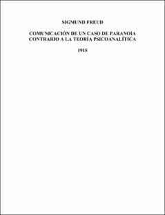 Portada Comunicación de un caso de paranoia contrario a la teoría psicoanalítica