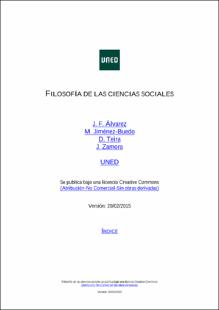 Portada Filosofía de las ciencias sociales