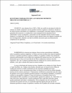 Portada Estudio comparativo de las parálisis motrices orgánicas e histéricas