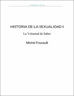 Portada Historia de la sexualidad. I. La voluntad del saber