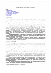 Portada La percepción, el conflicto y el estrés