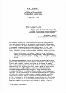 Portada Las malas palabras : virtudes de la obscenidad