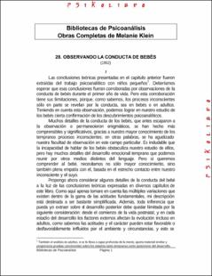 Portada Observando la conducta de bebés
