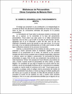Portada Sobre el desarrollo del funcionamiento mental