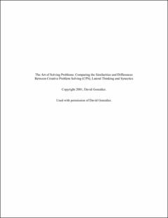 Portada The art of solving problems: comparing the similarities and differences