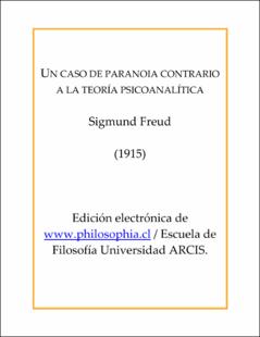 Portada Un caso de paranoia contrario a la teoría psicoanalítica