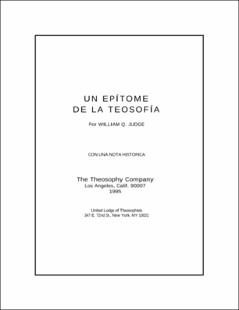 Portada Un epitome de la teosofia