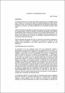 Portada Juventud y sociedad en Chile