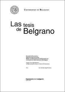 Portada Las tesis de Belgrano : Supply Chain Management ventaja competitiva para la Industria Farmacéutica