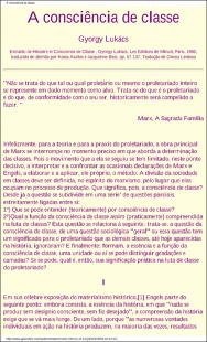 Portada La conciencia de clase