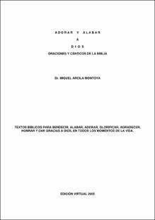 Portada Adorar y alabar a Dios : oraciones y cánticos de la Biblia