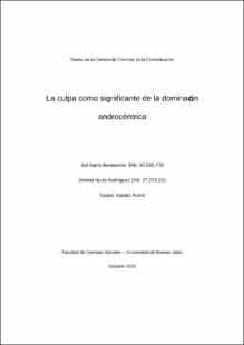Portada La culpa como significante de la dominación androcéntrica