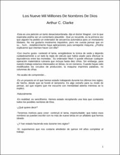 Portada Los nueve mil millones de nombres de Dios