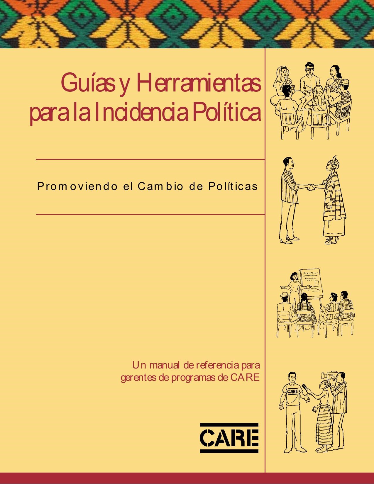 Portada Guías y herramientas para la incidencia política promoviendo el cambio de políticas