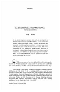 Portada La identidad latinoamericana : teoría e historia