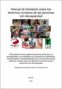 Portada Manual de formación sobre los derechos humanos de las personas con discapacidad