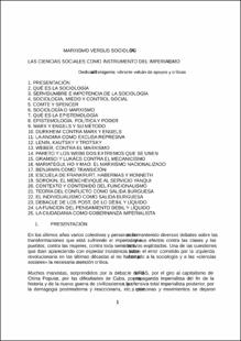 Portada Marxismo versus sociología : las ciencias sociales como instrumento del imperialismo