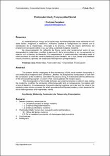 Portada Postmodernidad y temporalidad social