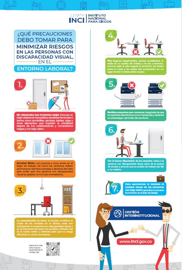 Portada ¿Qué precauciones debo tomar para minimizar riesgos en las personas con discapacidad visual, en el entorno laboral?