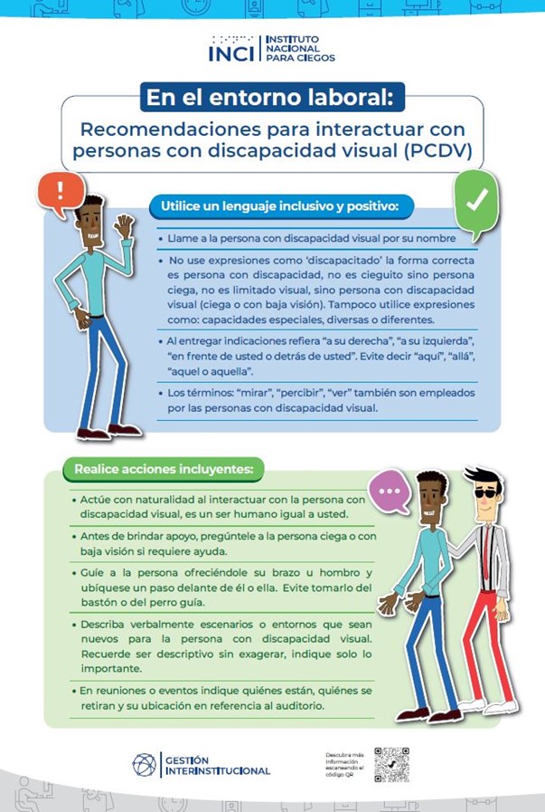 Portada Recomendaciones para interactuar con personas con discapacidad visual (PCDV) en el entorno laboral