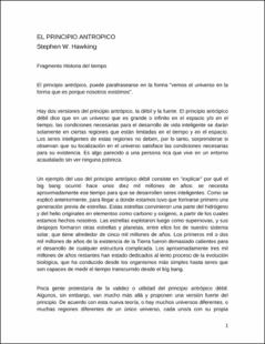 Portada El principio antrópico