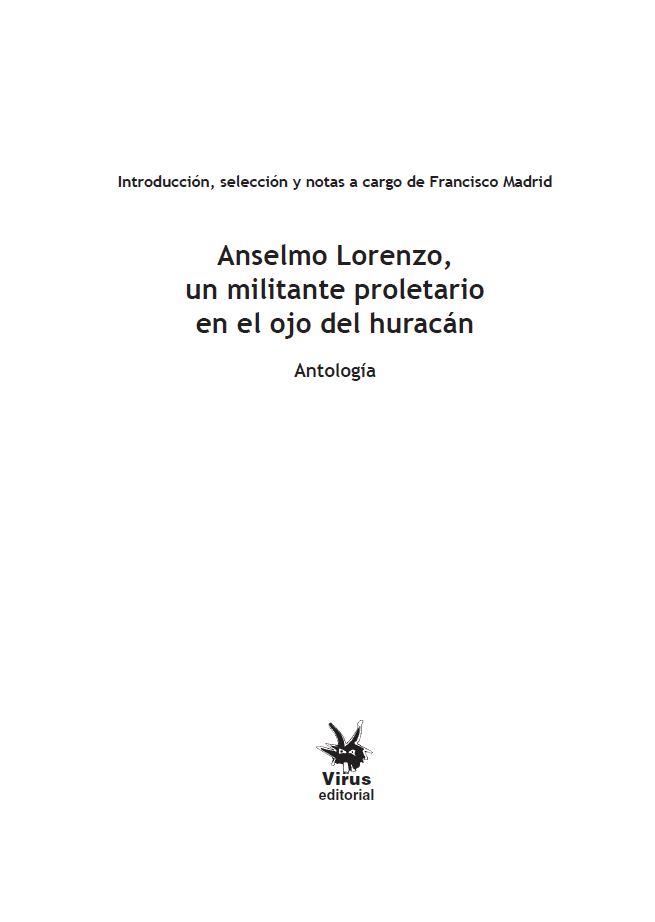 Portada Anselmo Lorenzo, un militante proletario en el ojo del huracán