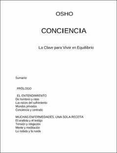 Portada Conciencia : la clave para vivir en equilibrio