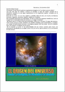 Portada El origen del universo : desde la filosofíala religión y la ciencia