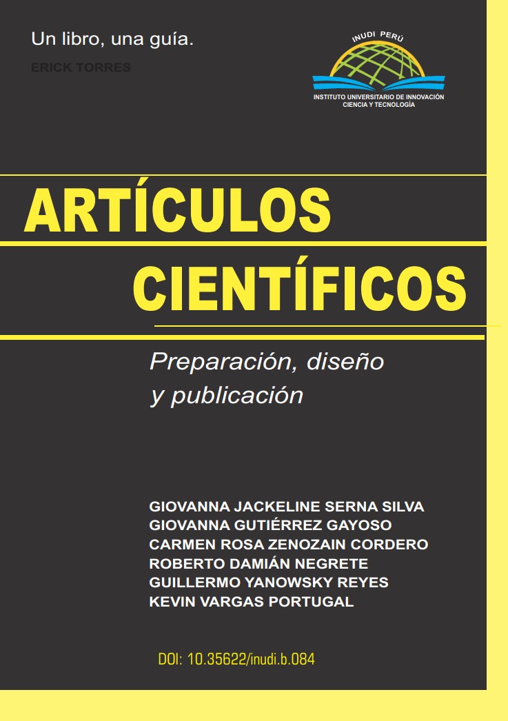 Portada Art&iacute;culos cient&iacute;ficos: Preparaci&oacute;n, dise&ntilde;o y publicaci&oacute;n