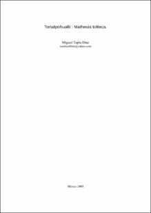 Portada Tonalpohualli : mathesis tolteca