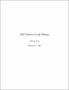 Portada MIT Guide to Lock Picking