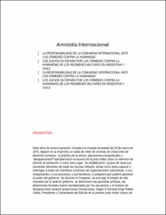 Portada Amnistía Internacional sobre Argentina y Chile