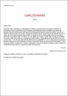 Portada Carlos Marx