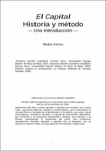 El capital historia y método : una introducción