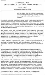 Portada Gramsci y Marx : hegemonía y poder en la teoría marxista