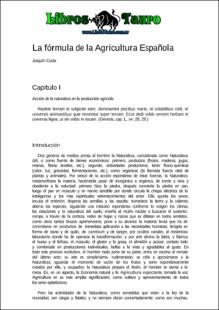 Portada La fórmula de la agricultura Española