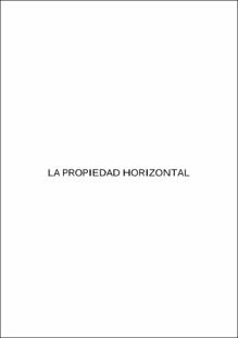 Portada La propiedad horizontal