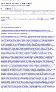 Portada Líneas fundamentales de la crítica de la economía política