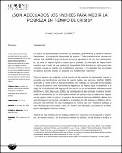 Portada ¿Son adecuados los índices para medir la pobreza en tiempo de crisis?
