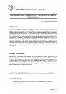 Portada Atención orientada al desarrollo (AOD) y supervisión del desarrollo psicomotor (SDPs)