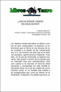 Portada ¿Hacia dónde vamos en educación?