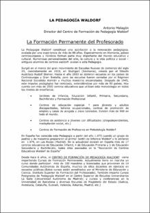 Portada La pedagog&iacute;a Waldorf