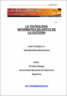 Portada La tecnología informática en apoyo de la cátedra
